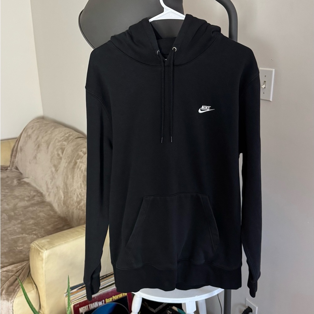 Nike Black Hoodie with White Swoosh Logo